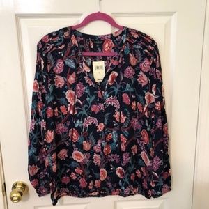 Lucky Brand peasant blouse size L, nwt